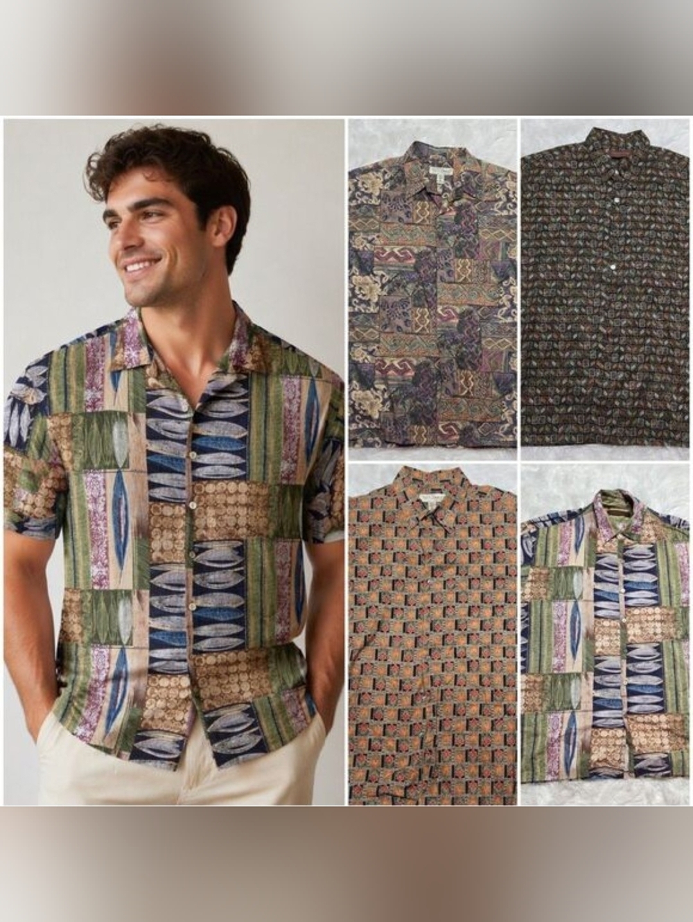 Tori Richard Bundle Of 4 Cotton Hawaiian Button-Up Resort Shirts Size Large